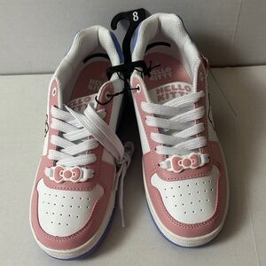 Hello Kitty Pink & White Kids Sneakers with Bow Accent